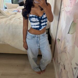 Tie-Dye Blue and White Women's Top